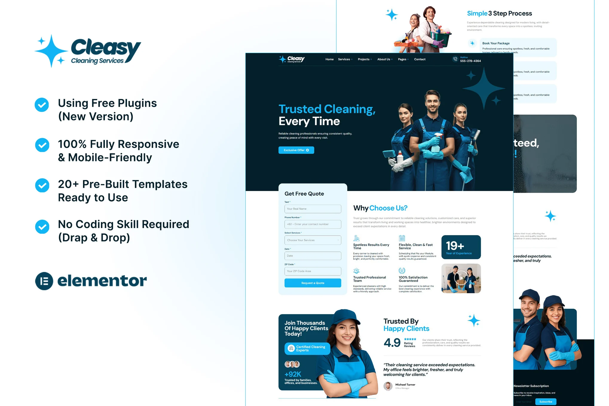 Cleasy - Cleaning Services Elementor Template Kit