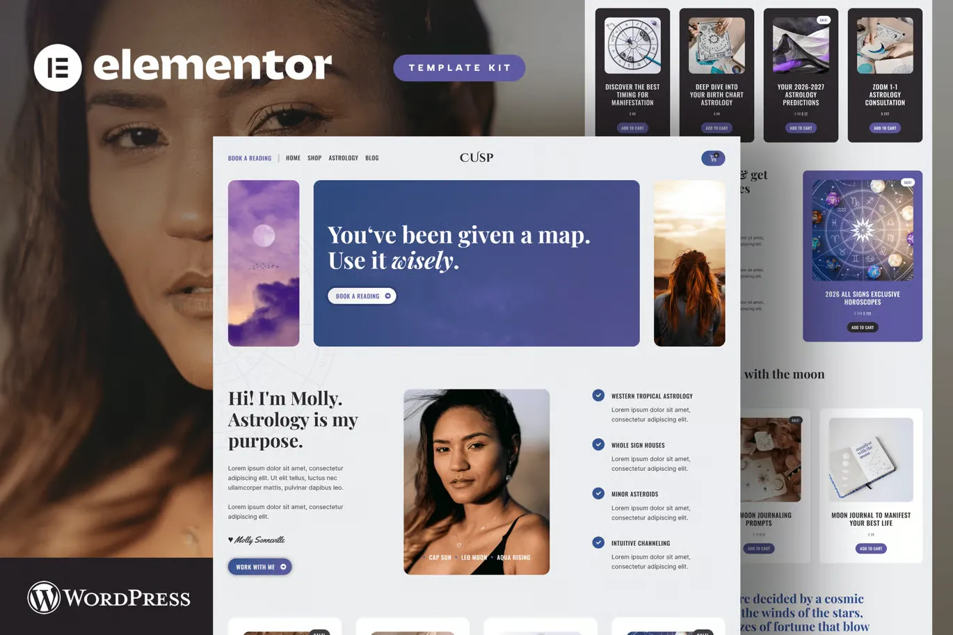 Cusp - Astrology & Horoscope Elementor Pro Template Kit