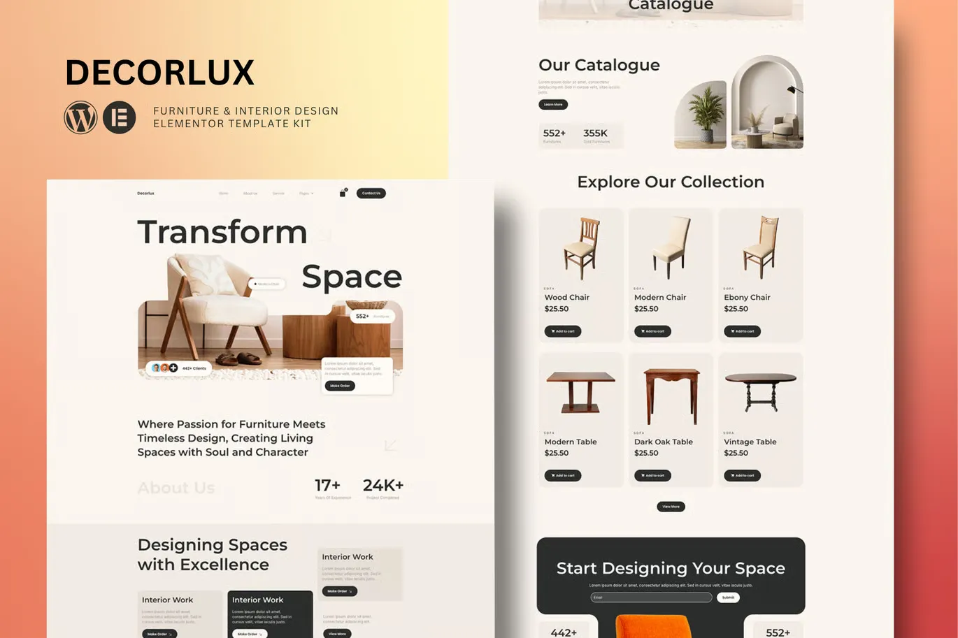 Decorlux - Interior Design Elementor Template Kit
