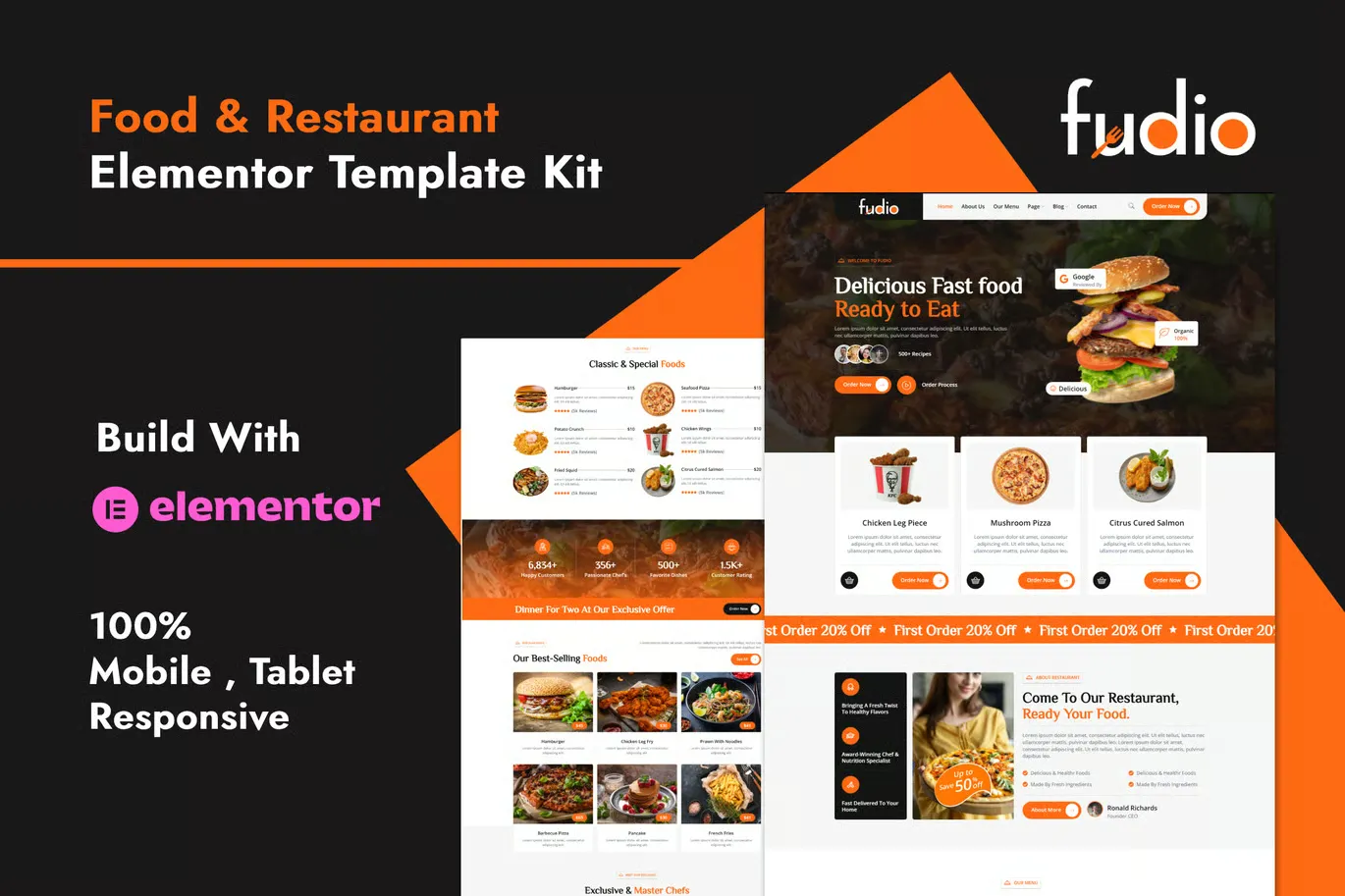 Fudio - Food & Restaurant Elementor Template Kit