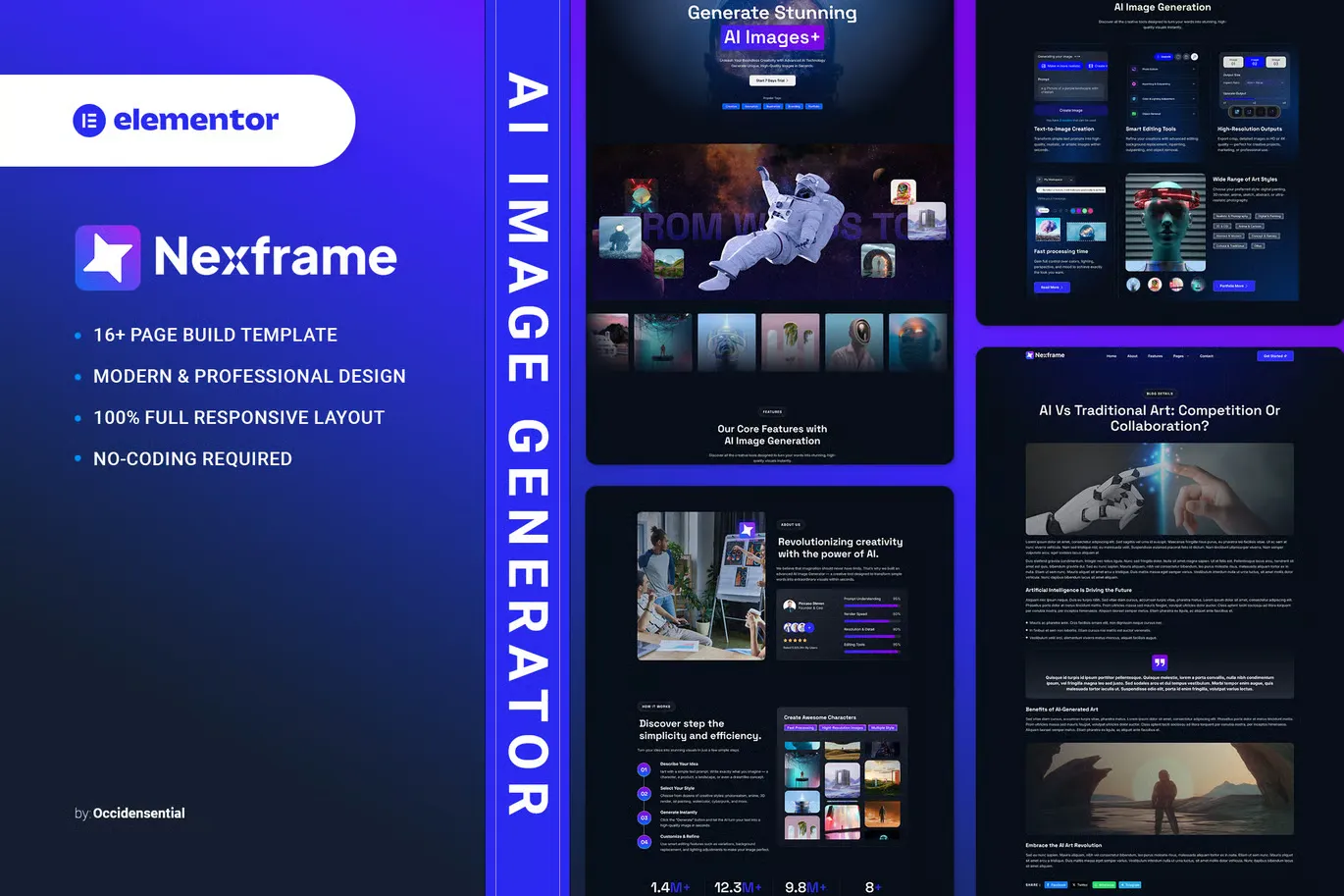 Nexframe - AI Image Generator Elementor Template Kit