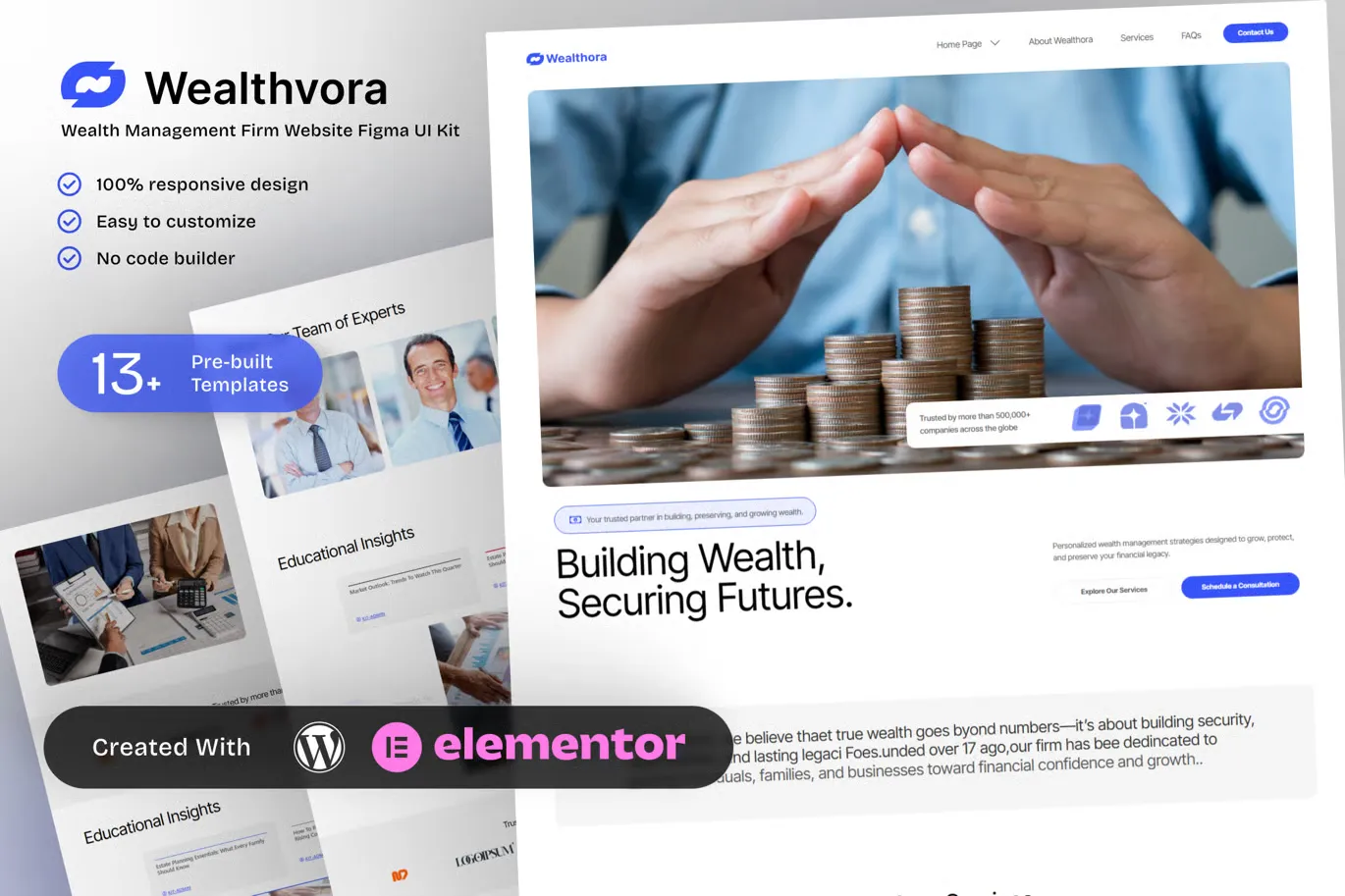 Wealthora - Wealth Management Firm Elementor Template Kit