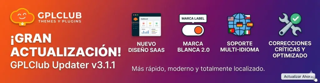 GPLClub Updater v3.1.1: Nuevo diseño y Soporte multiidioma
