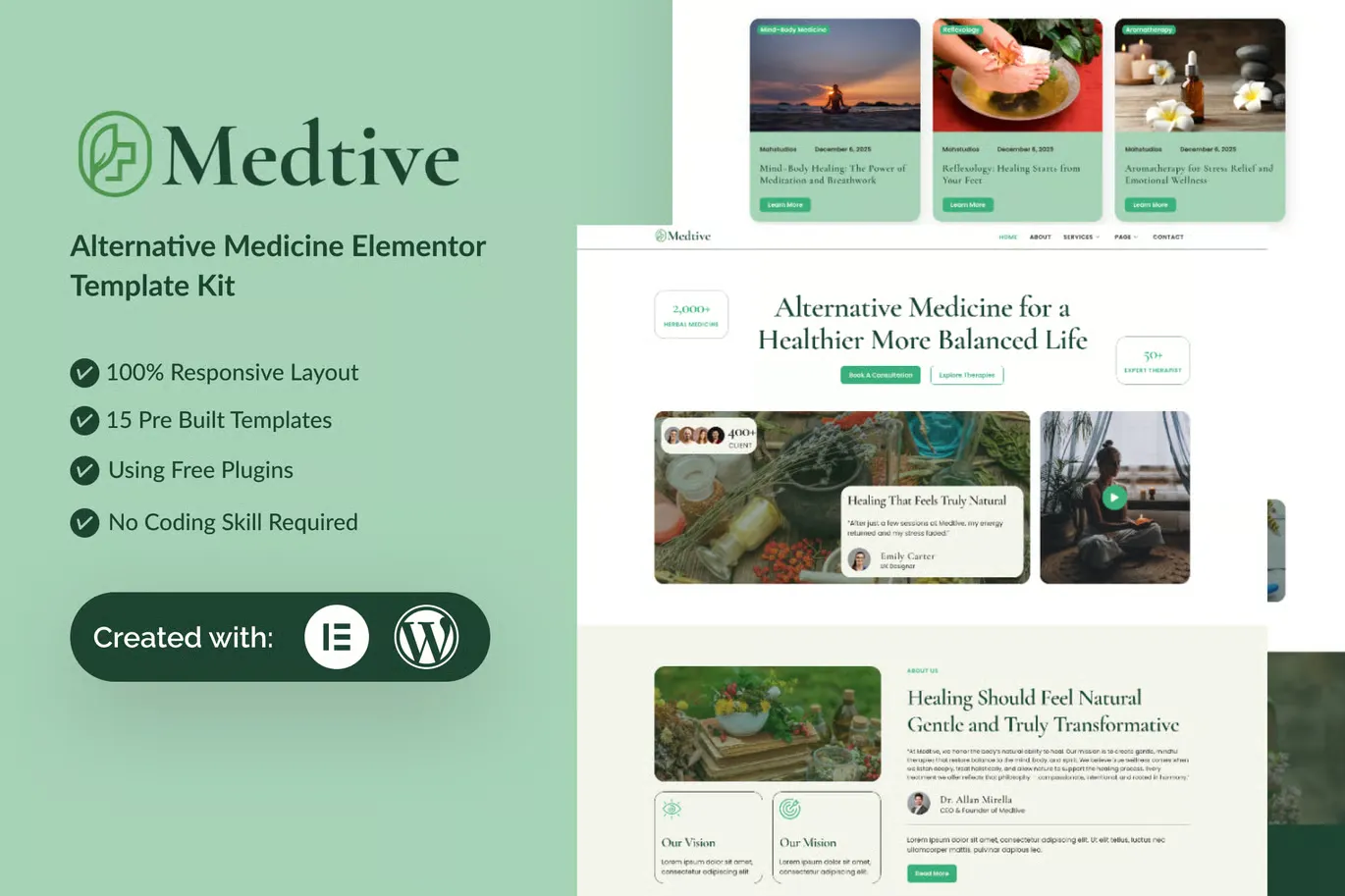 Medtive - Alternative Medicine Elementor Template Kit