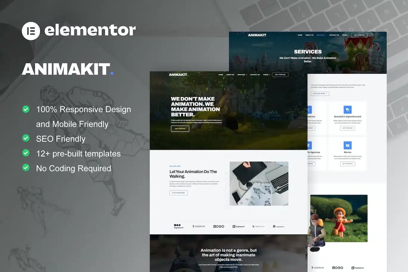 Animakit Animation Studio Elementor Pro Template Kit