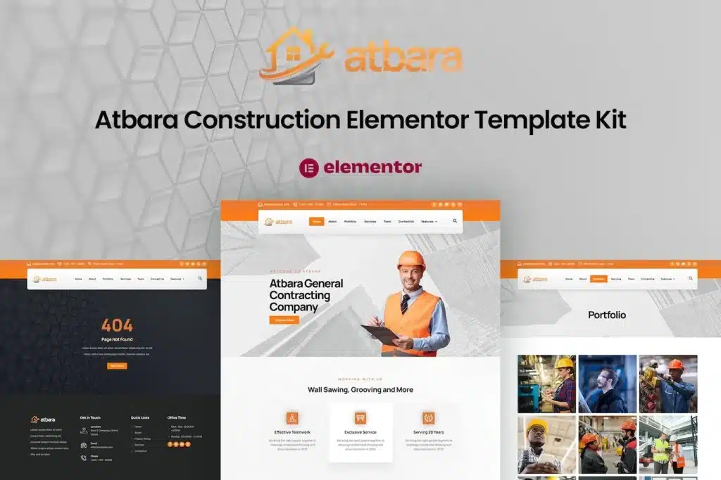 Atbara Construction Elementor Template Kit