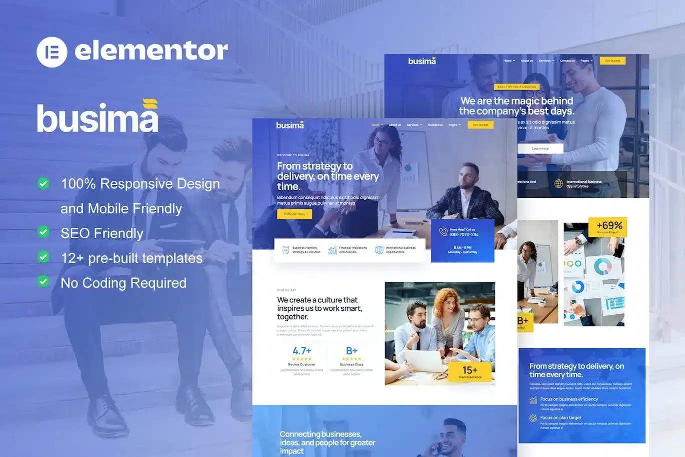 Busima Business Consultant Elementor Template Kit