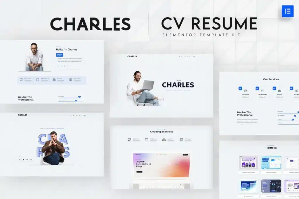 Charles Cv Resume Elementor Template Kit