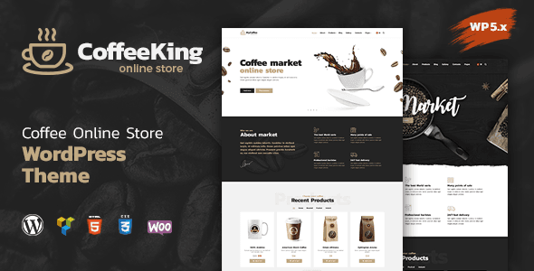 CoffeeKing Coffee Shop & Drinks Online Store WordPress Theme