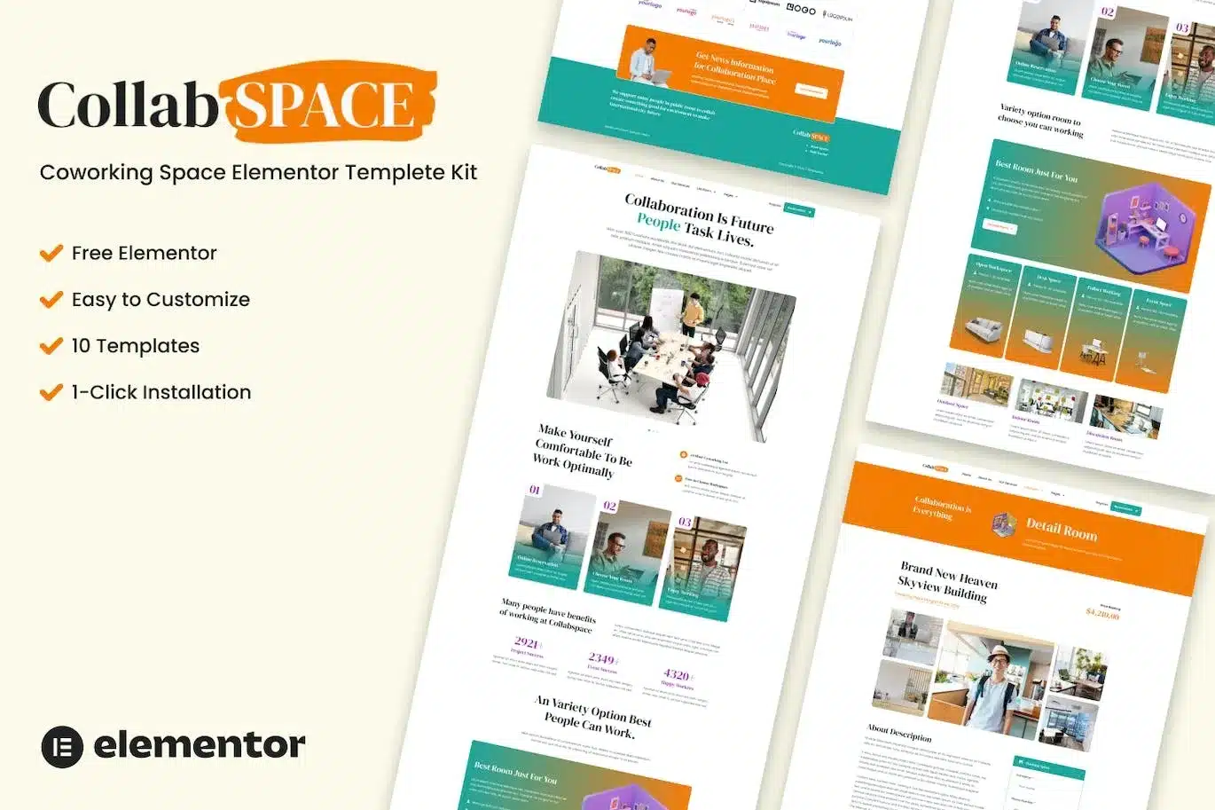 Collabspace Coworking Space Elementor Template Kit