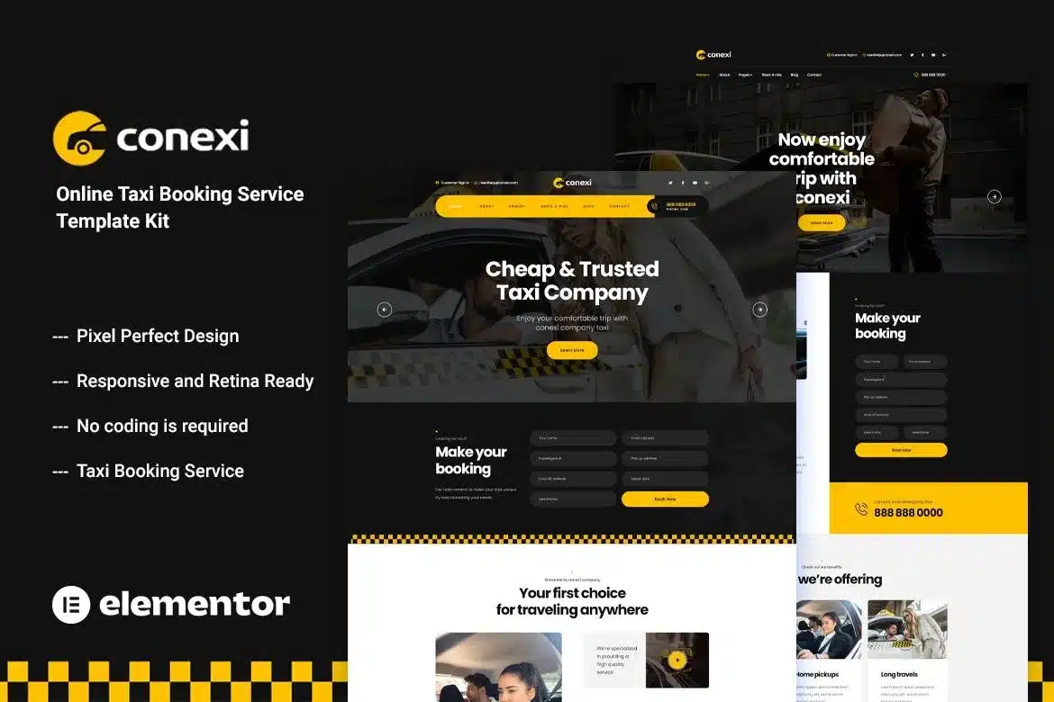 Conexi Online Taxi Booking Service Template Kit