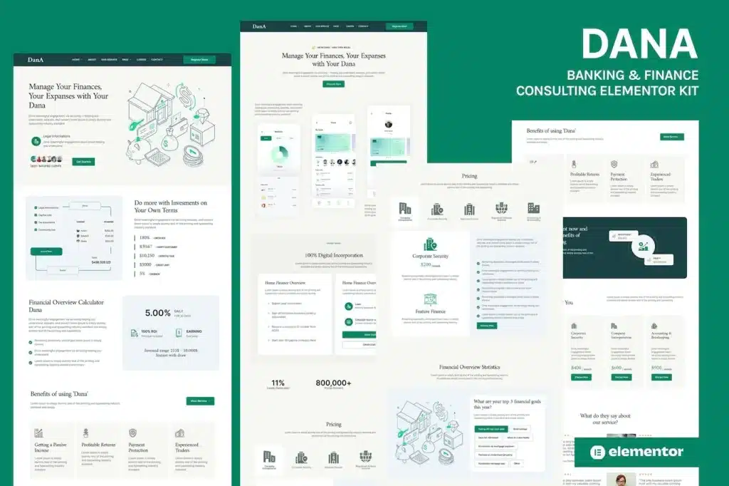 Dana Banking And Finance Consulting Elementor Template Kit