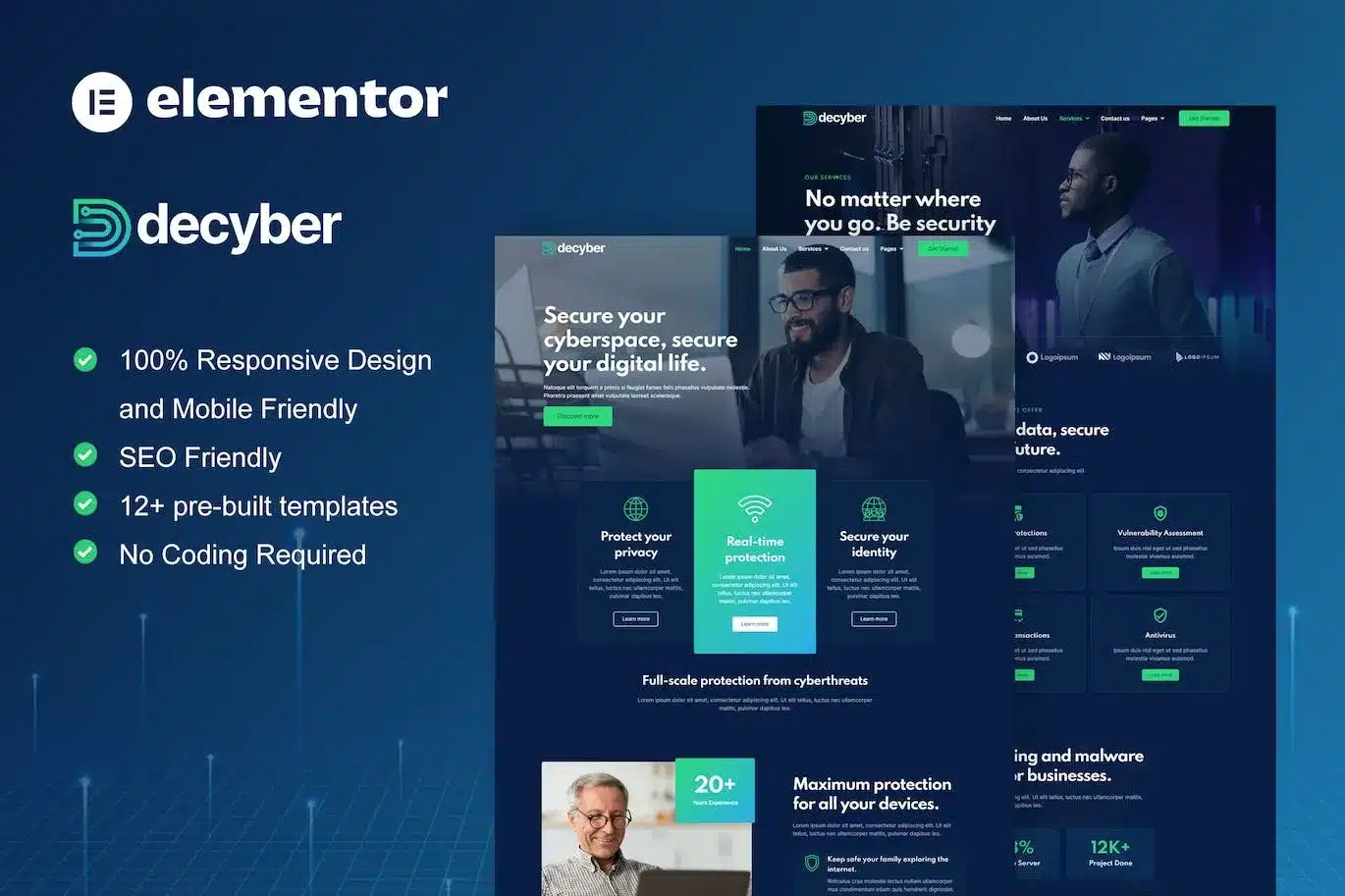 Decyber Cyber Security Services Elementor Template Kit