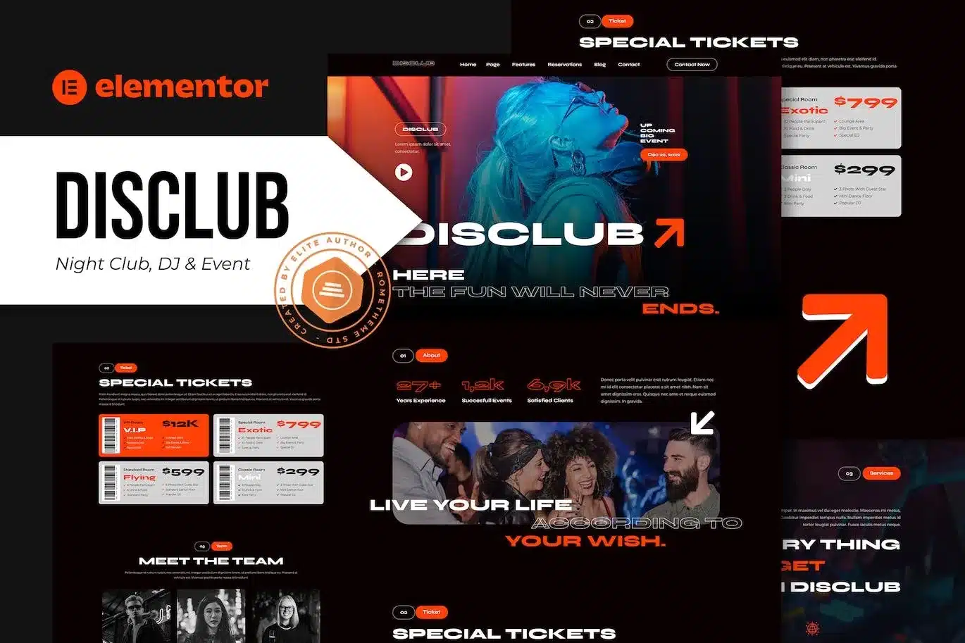 Disclub Night Club Dj & Events Elementor Pro Template Kit