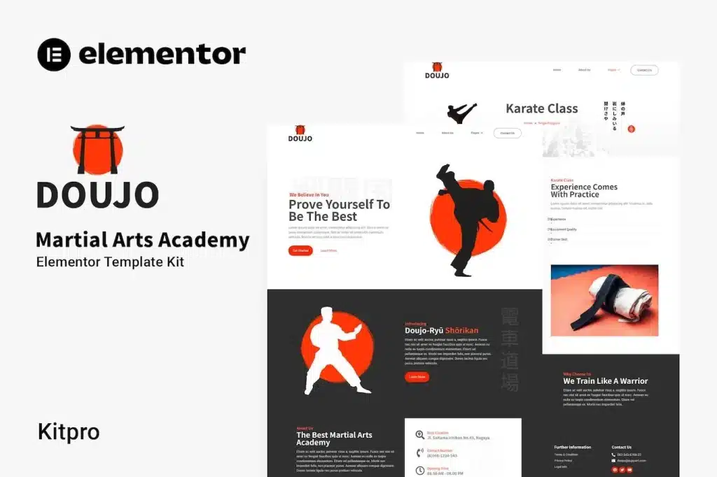 Doujo Martial Arts Academy Elementor Template Kit