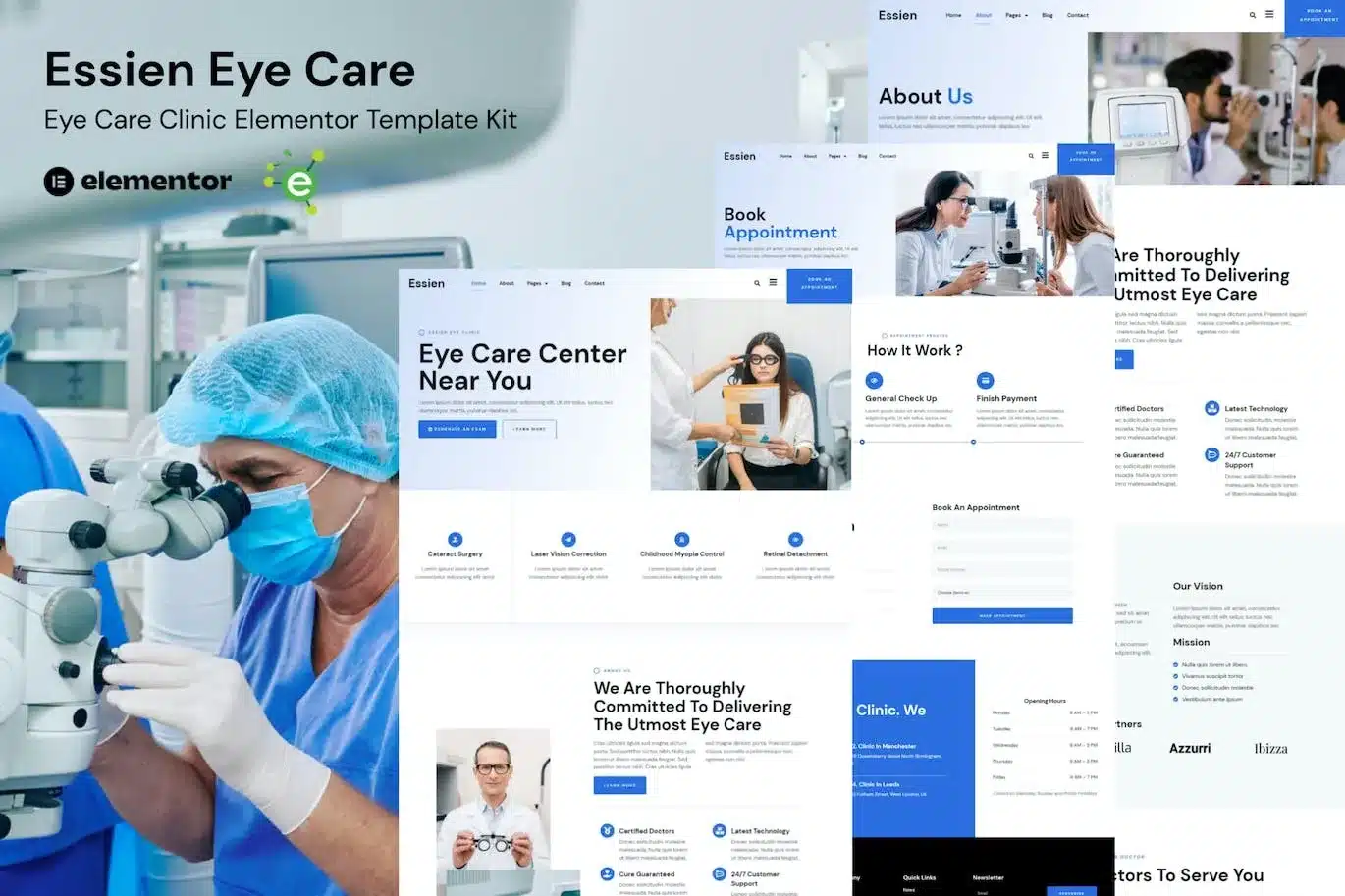 Essien Eye Care Clinic Elementor Template Kit