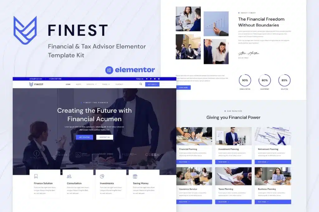 Finest Financial & Tax Advisor Elementor Template Kit