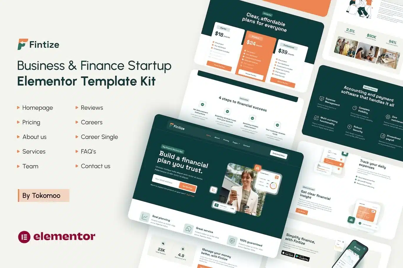 Fintize Business & Finance Startup Elementor Template Kit