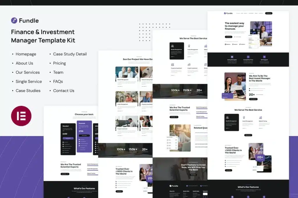 Fundle Finance & Investment Manager Elementor Template Kit