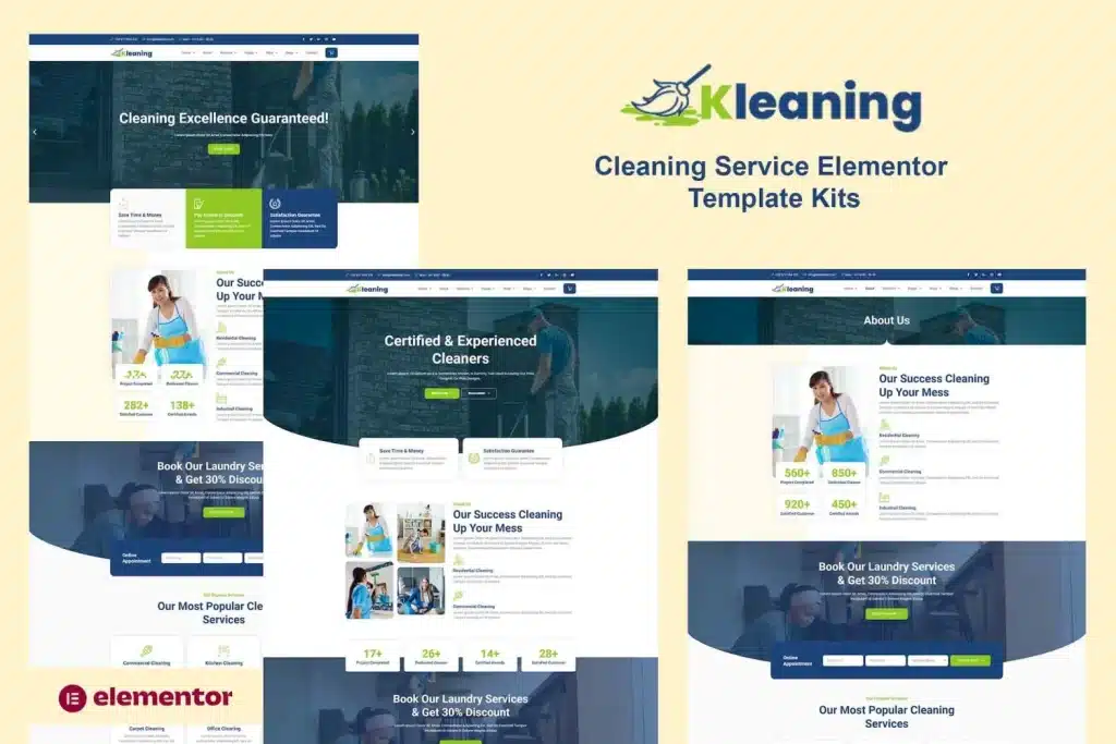 Kleaning Cleaning Service Elementor Template Kits