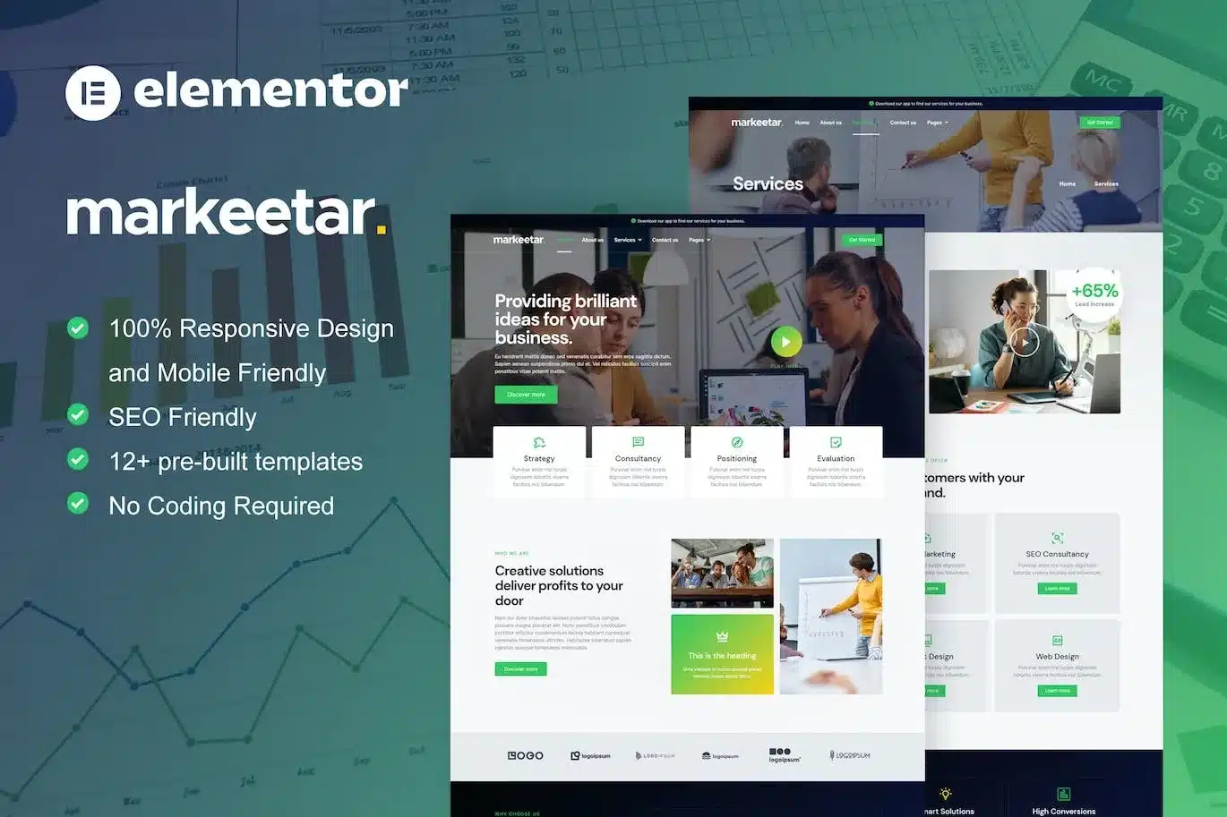 Markeetar Digital Marketing Agency Elementor Pro Template Kit