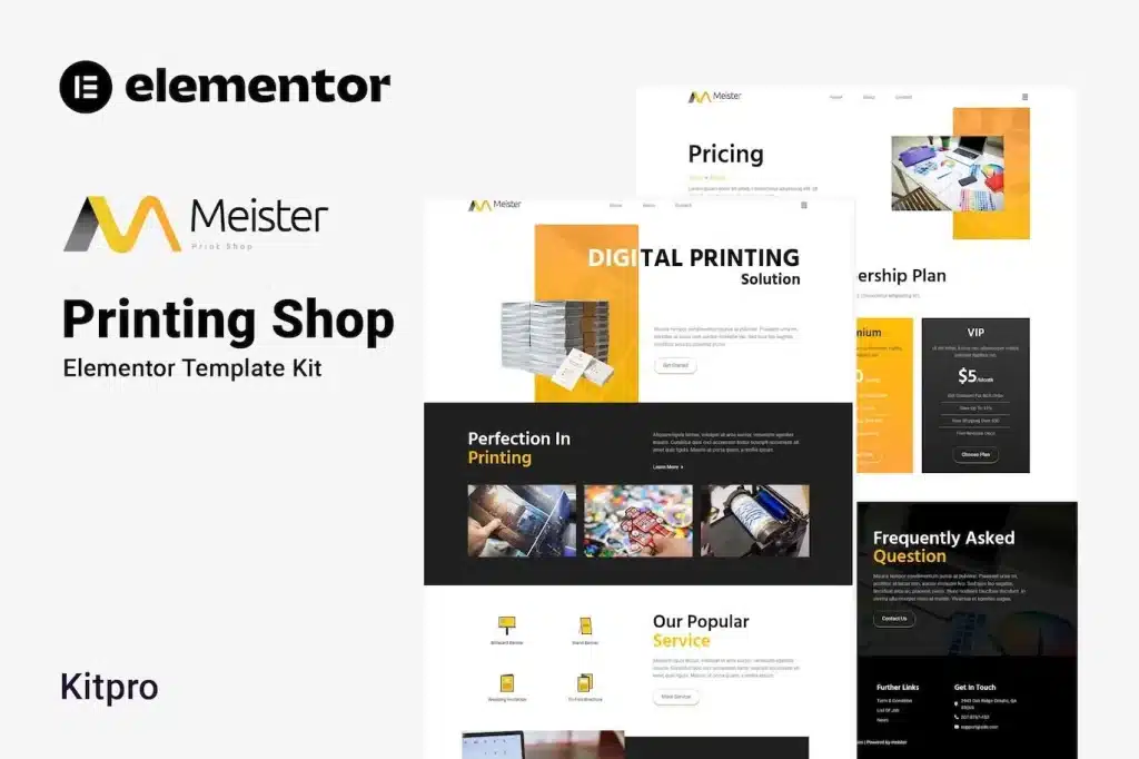 Meister Printing Shop Elementor Template Kit