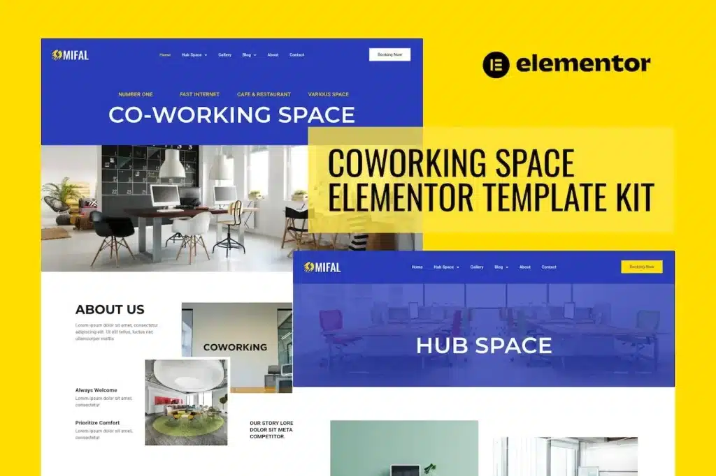 Mifal Coworking Space Elementor Template Kit