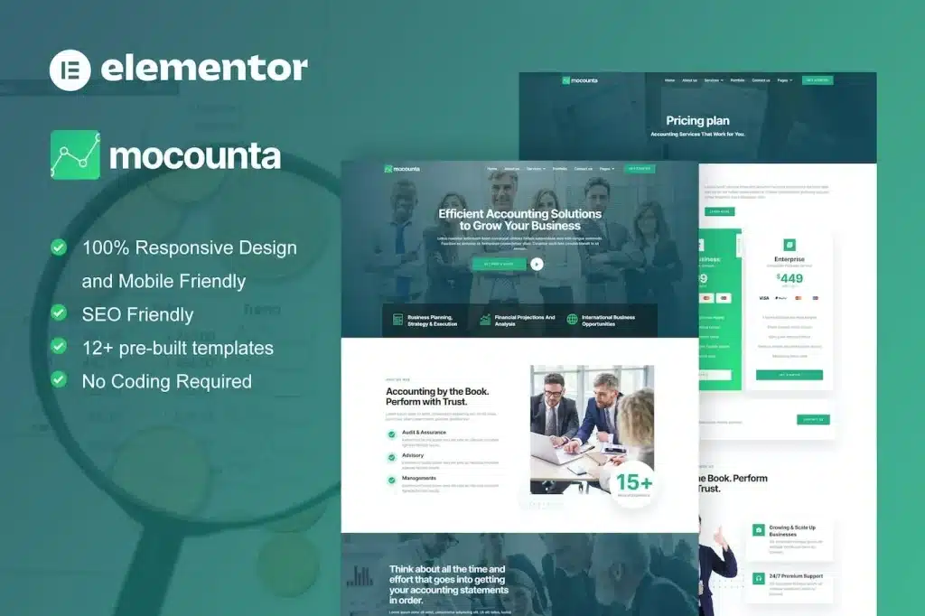 Mocounta Accounting Firm Elementor Template Kit