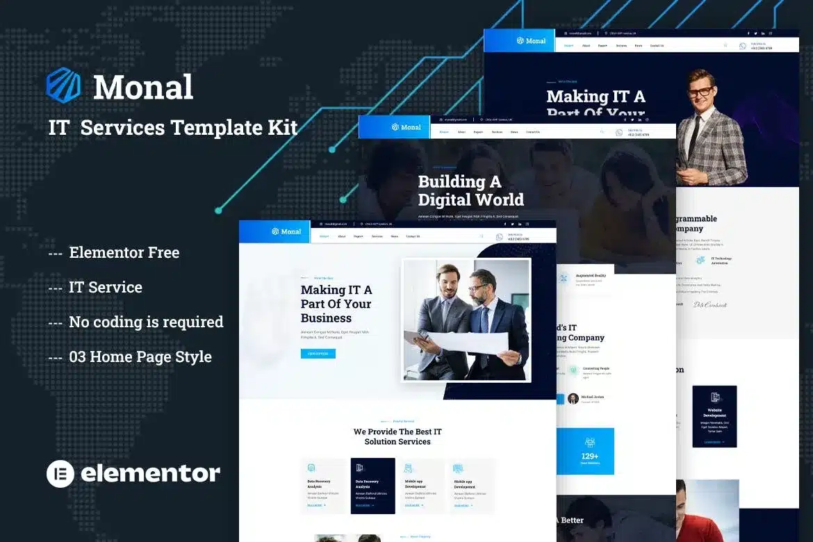 Monal It Service Elementor Template Kit