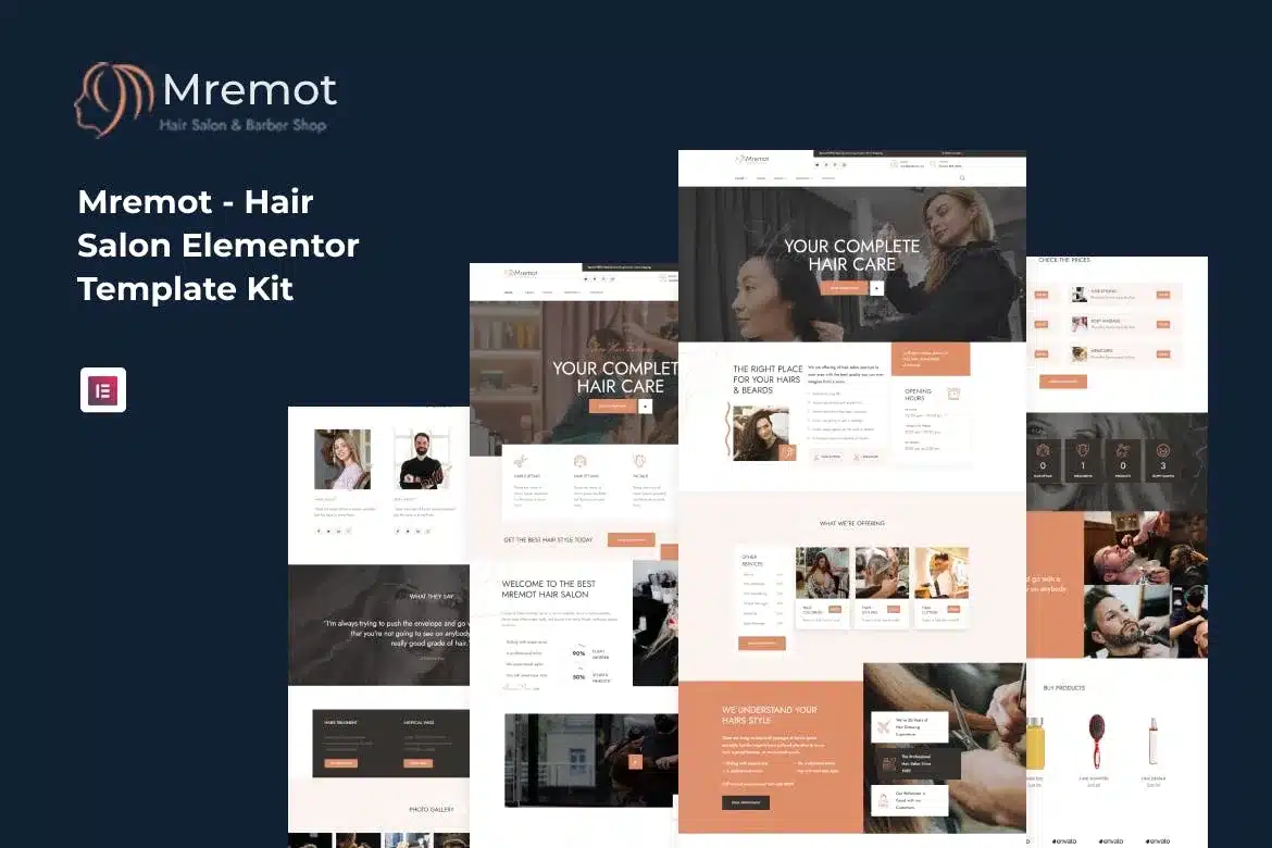 Mremot Hair Salon Elementor Template Kit