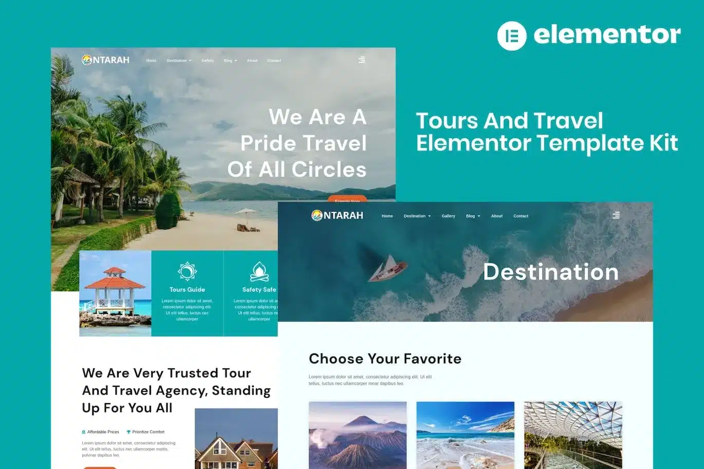 Ntarah Tours & Travel Elementor Template Kit