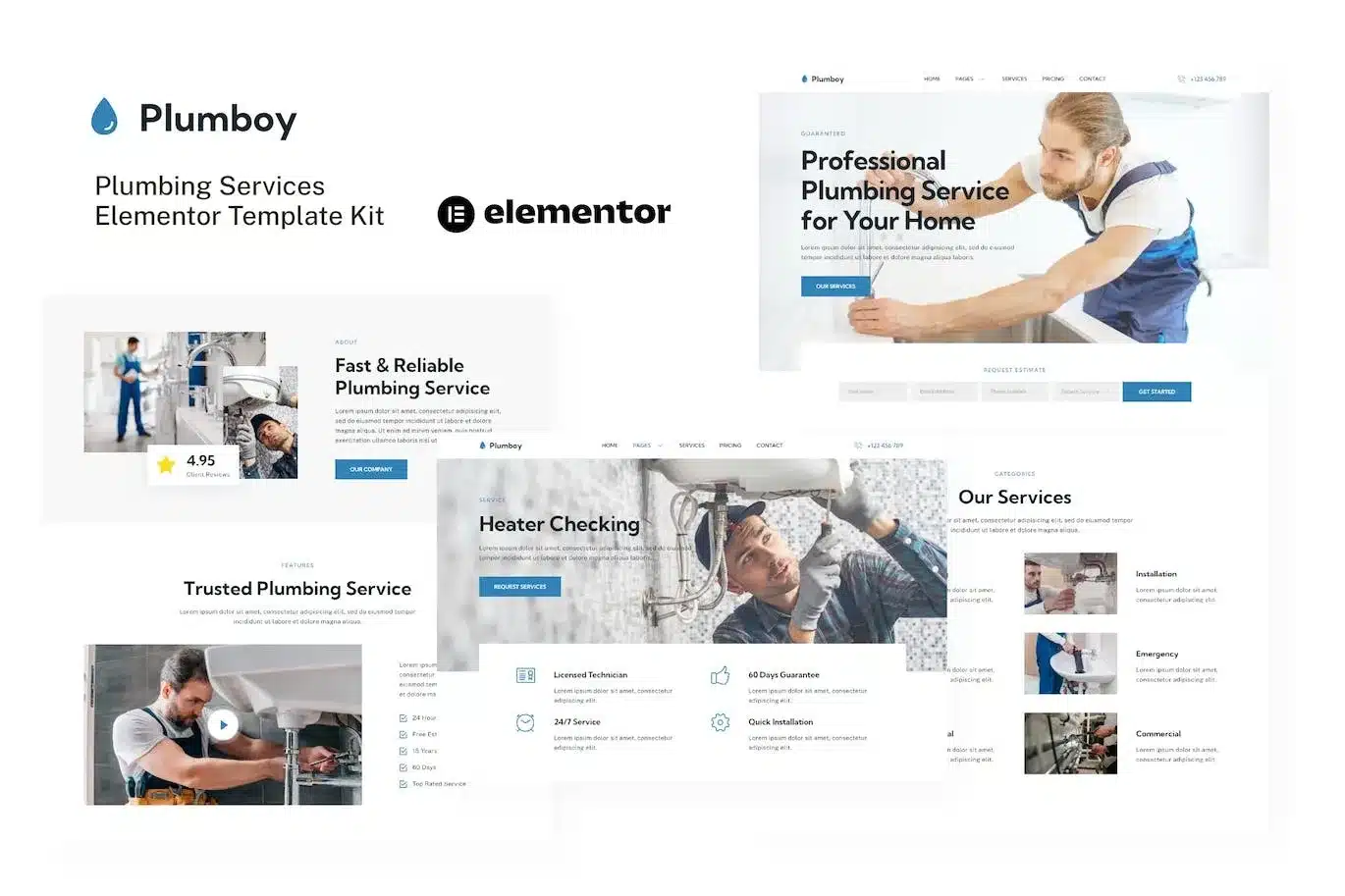 Plumboy Plumbing Services Elementor Template Kit