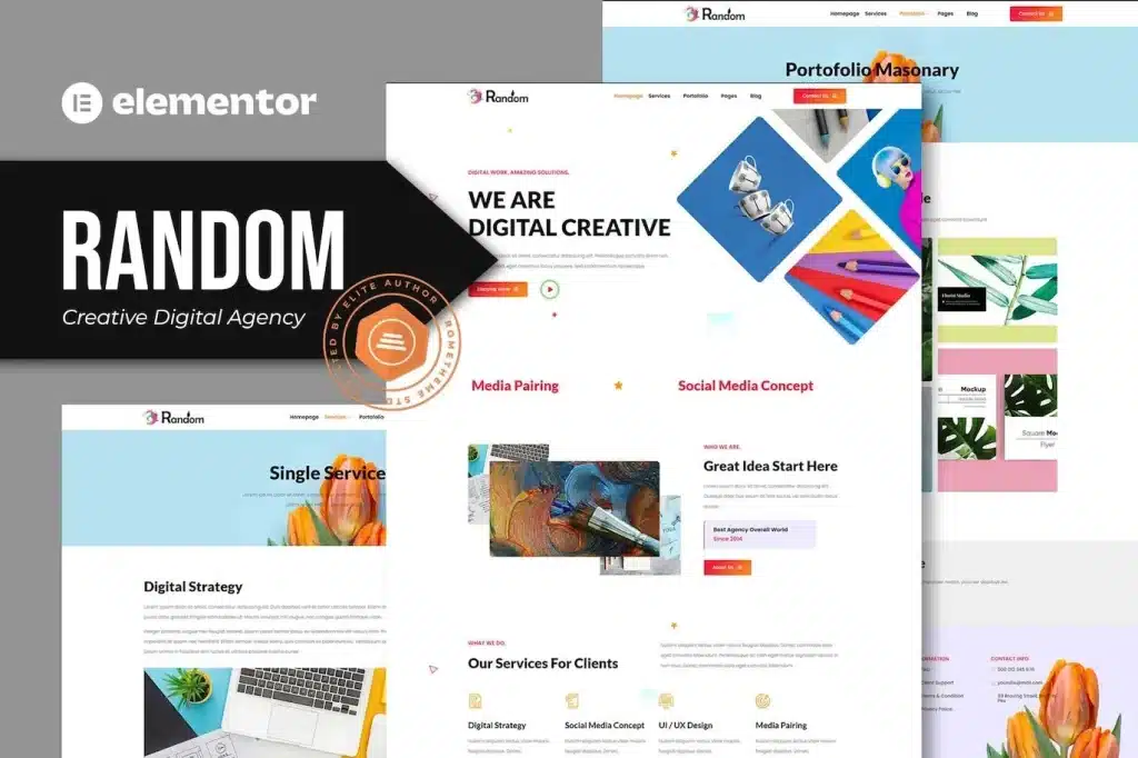 Random Creative Digital Agency Elementor Template Kit