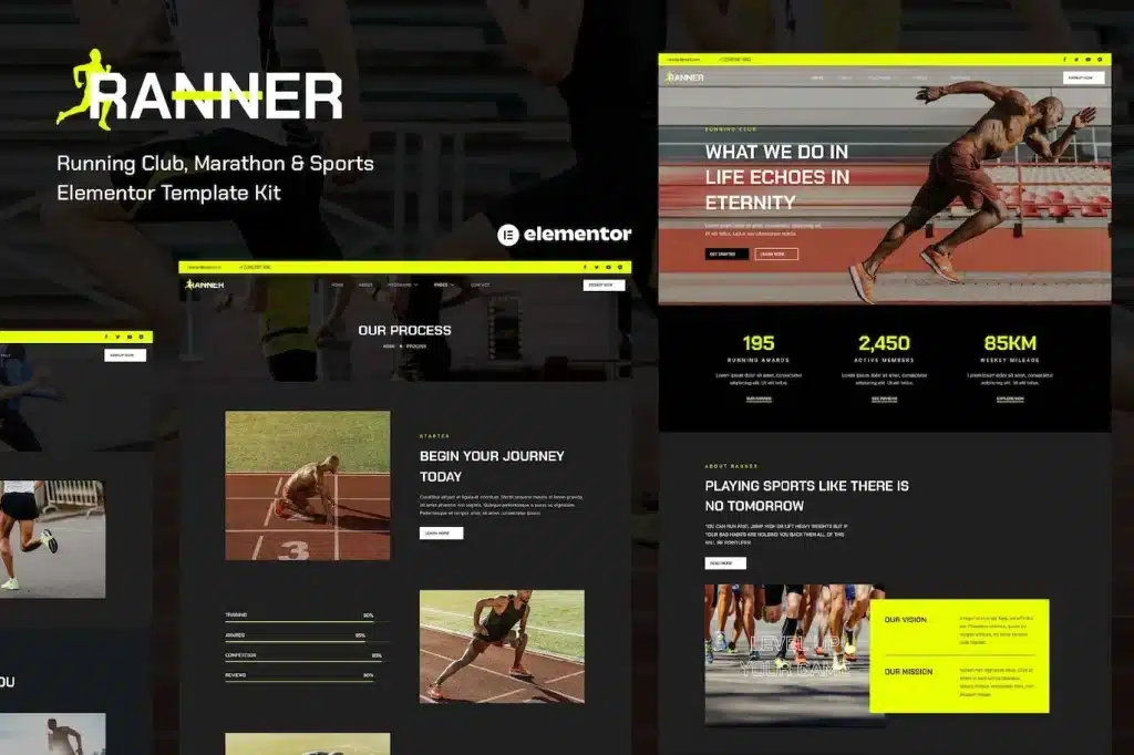 Ranner Marathon Running Club & Sports Elementor Template Kit