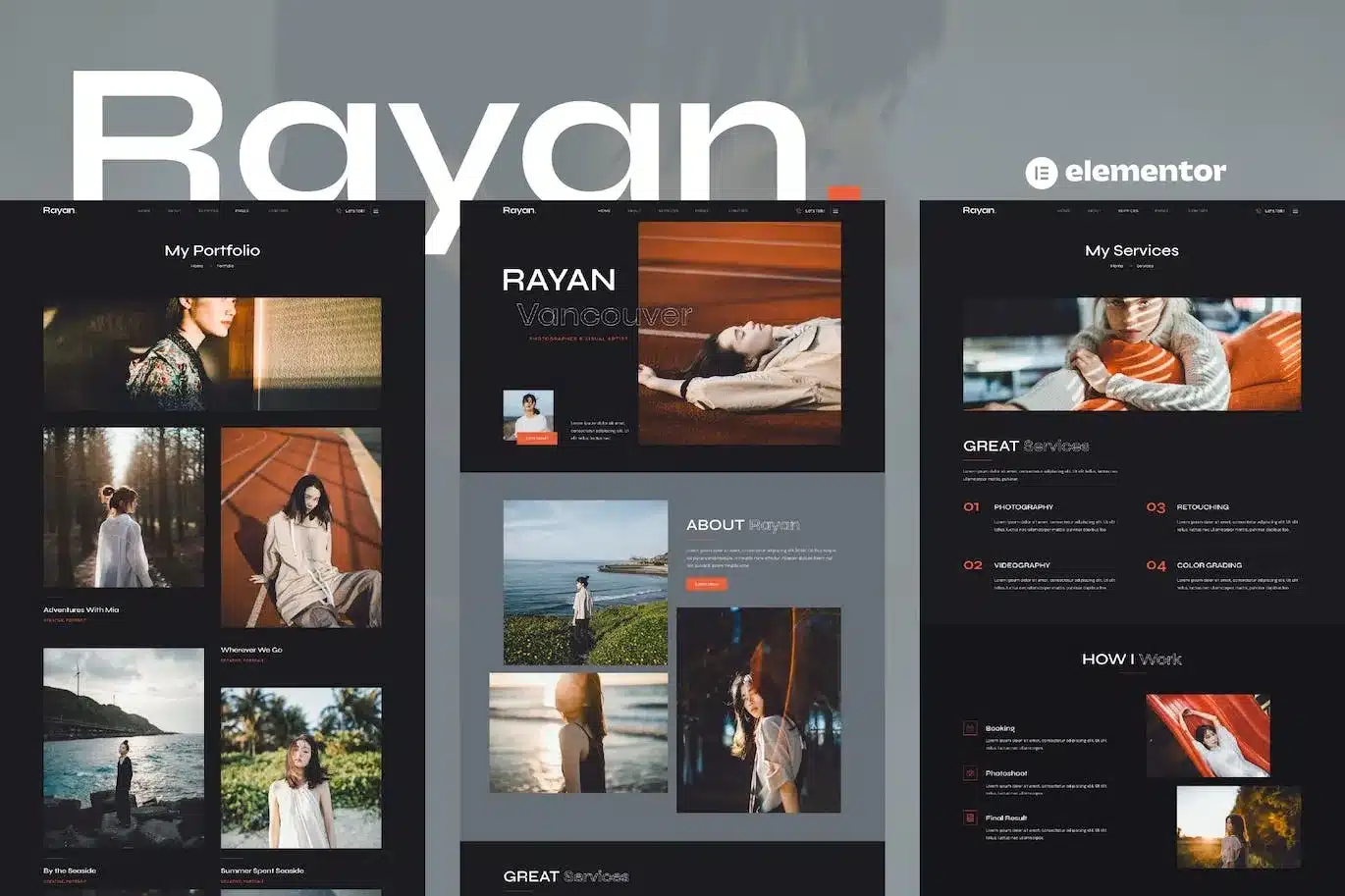 Rayan Photography & Portfolio Elementor Template Kit