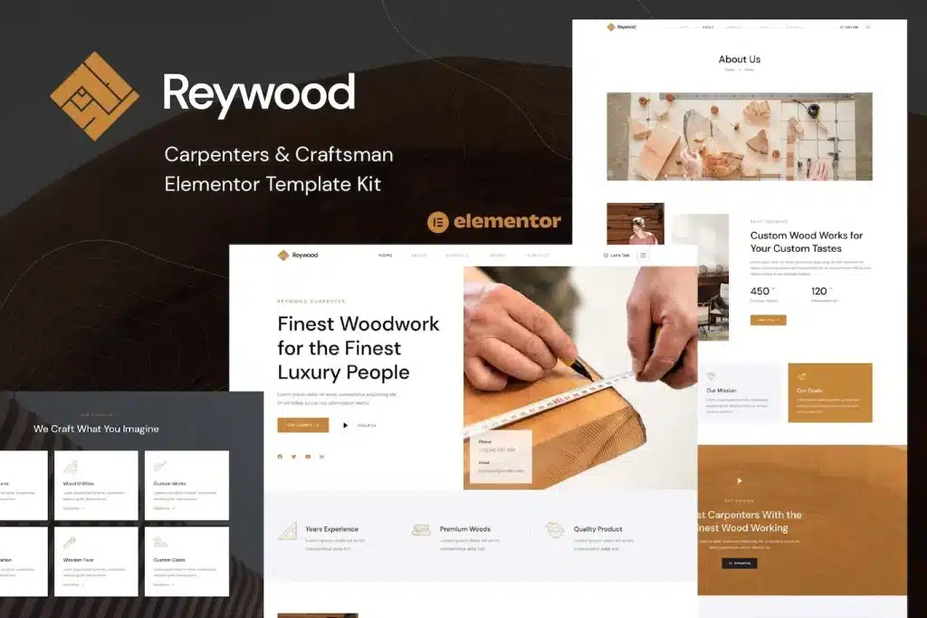 Reywood Carpenter & Craftsman Elementor Template Kit