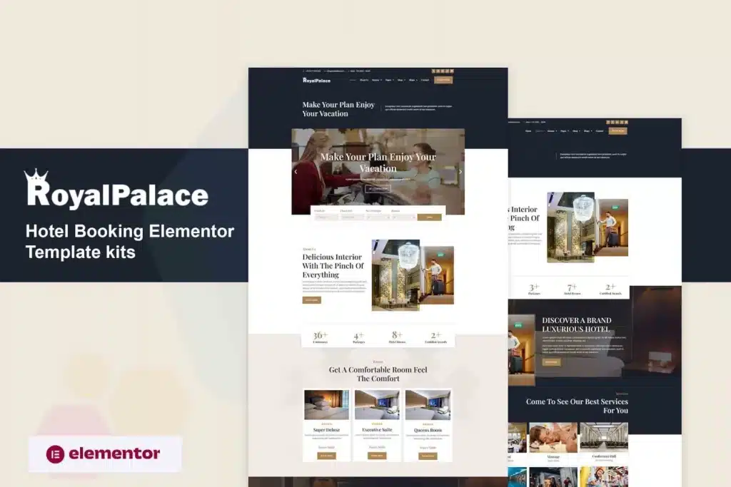 Royalpalace Hotel Booking Elementor Pro Template Kit