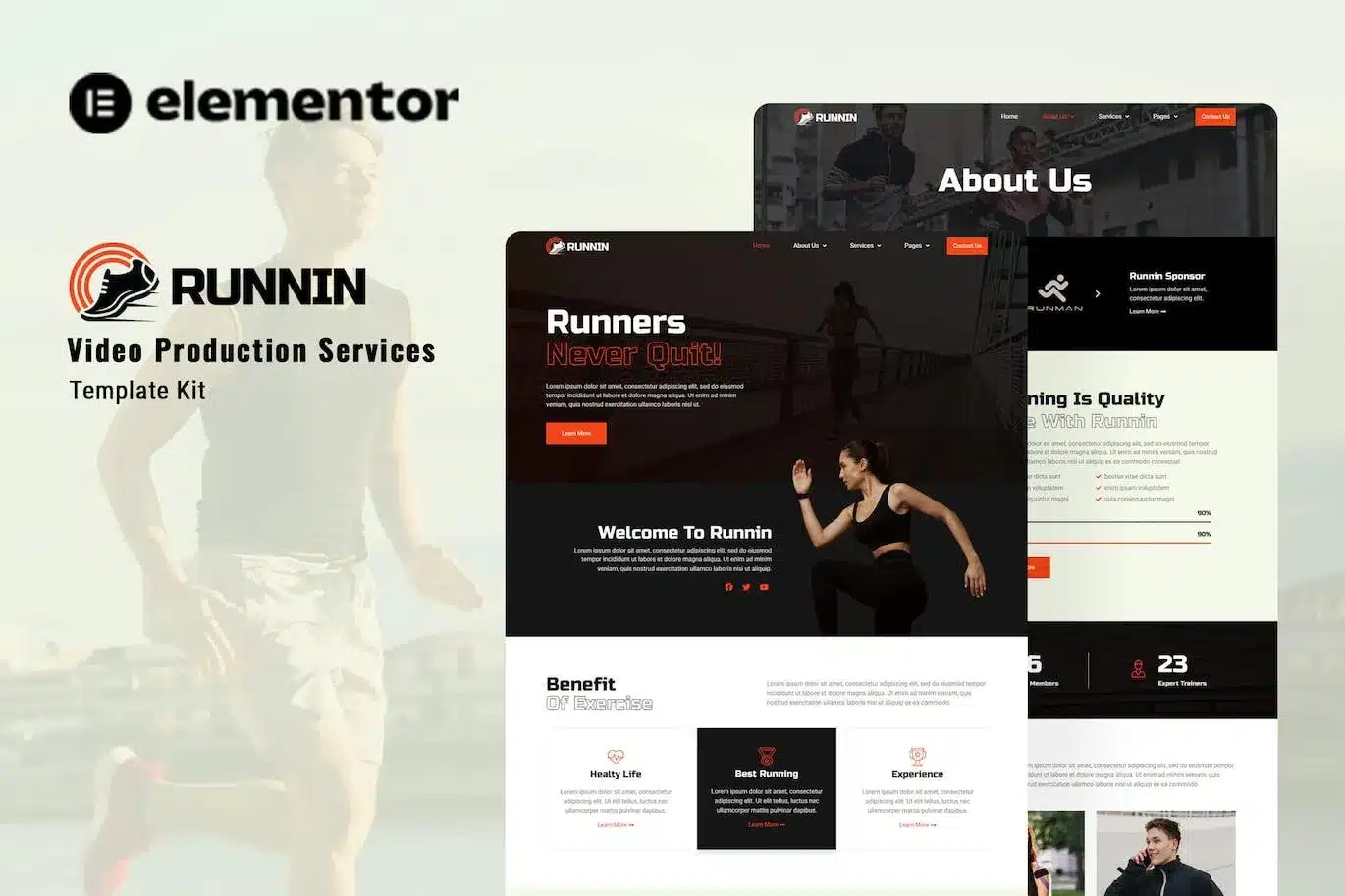 Runnin Video Production Service Elementor Template Kit