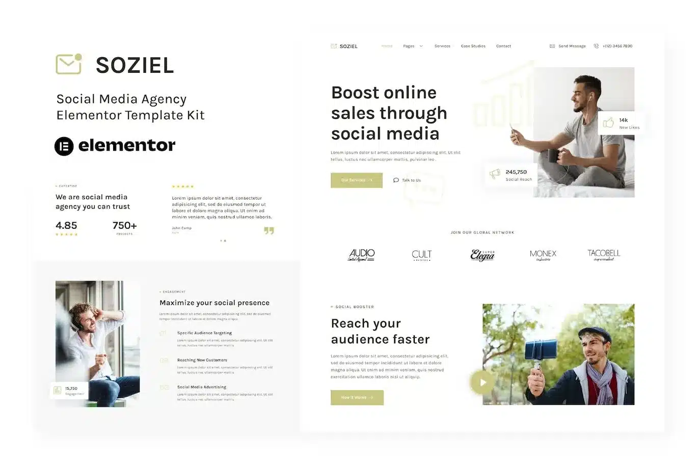 Soziel Social Media Agency Elementor Template Kit