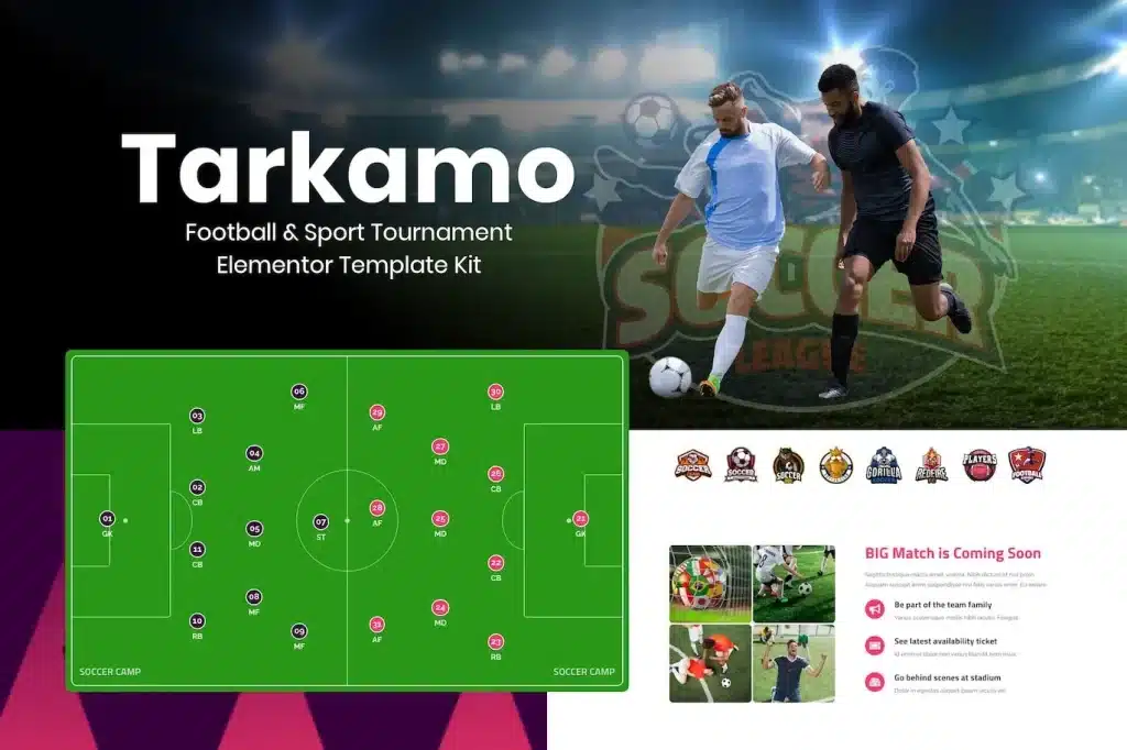 Tarkamo Football & Sport Tournament Elementor Template Kit