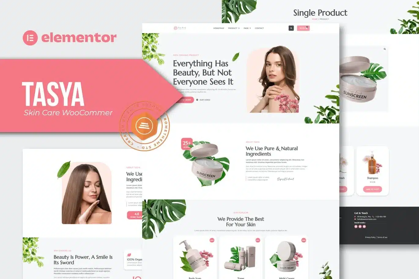 Tasya Skin Care Woocommerce Elementor Template Kit