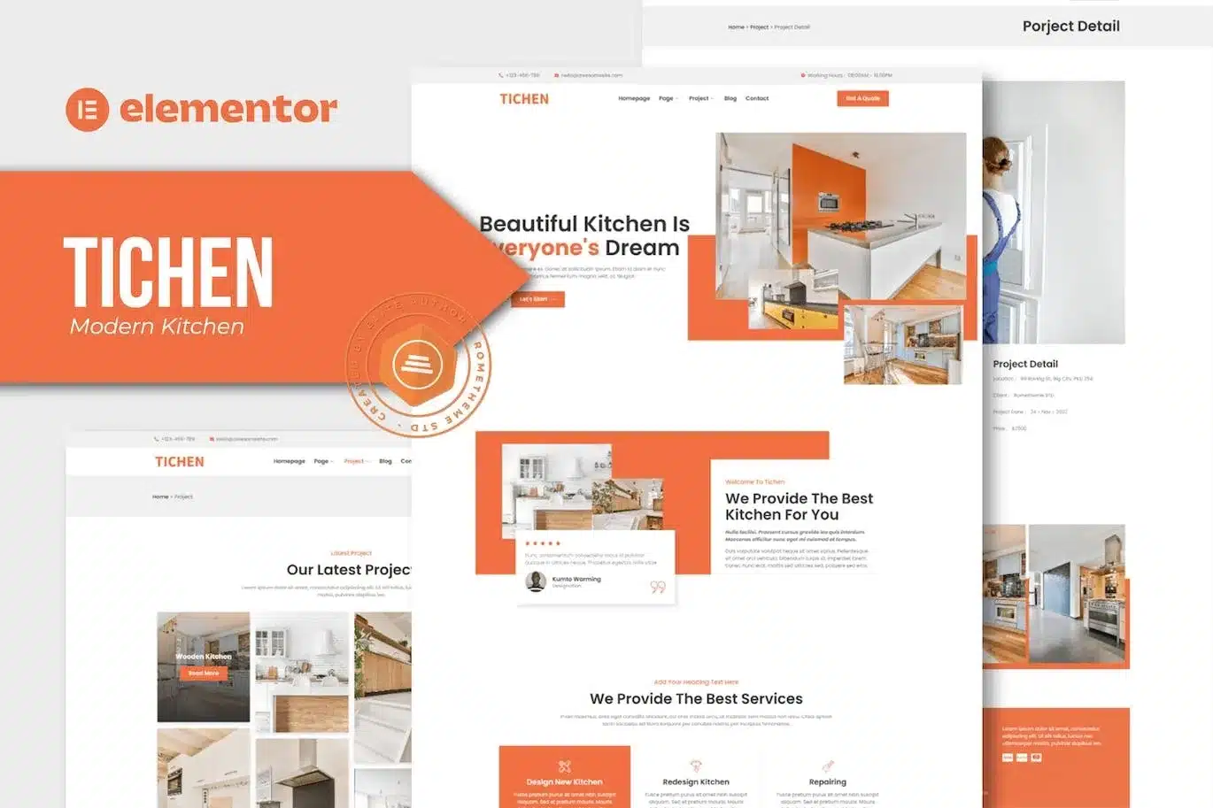 Tichen Modern Kitchen Elementor Template Kit