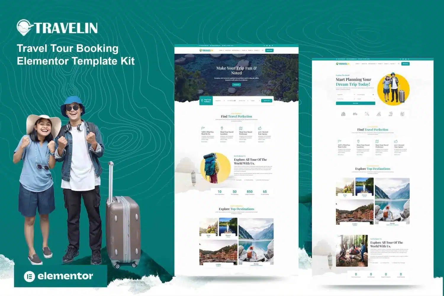 Travelin Travel Tour Booking Elementor Template Kit