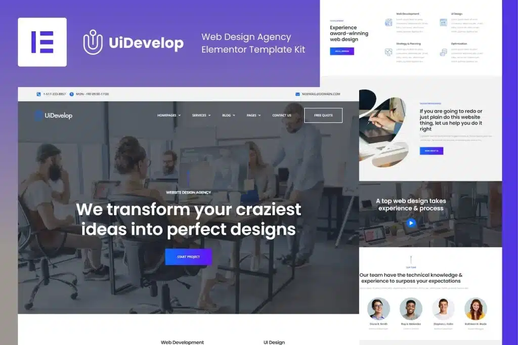 Uidevelop Web Design Agency Elementor Template Kit