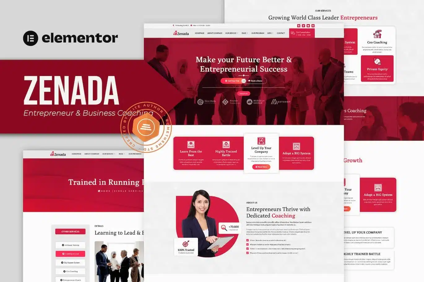 Zenada Entrepreneur & Business Coaching Elementor Template Kit