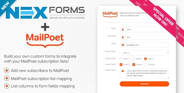 NEX-Forms ADD ON - MailPoet