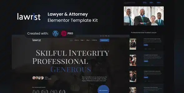 Lawrist Lawyer and Attorney Elementor Kit