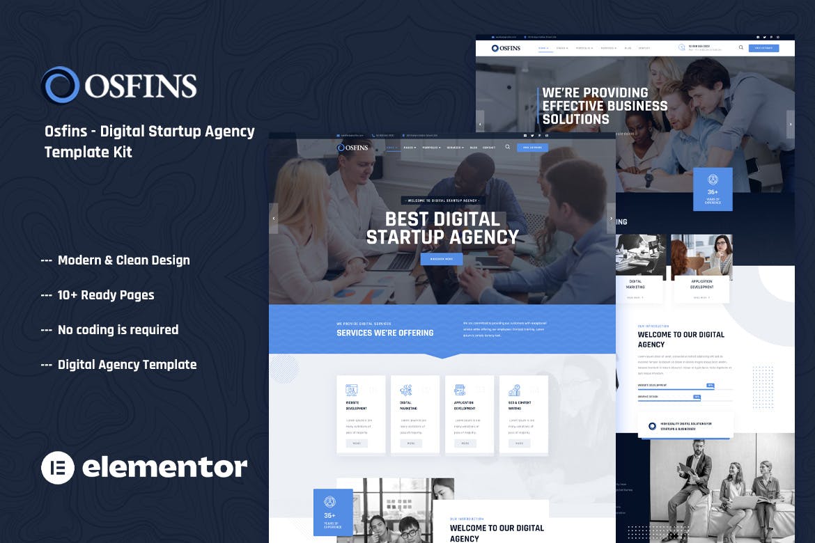 Osfins – Digital Startup Agency Elementor Template
