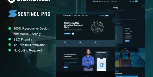 Sentinel Cyber Security Services Elementor Pro Kit