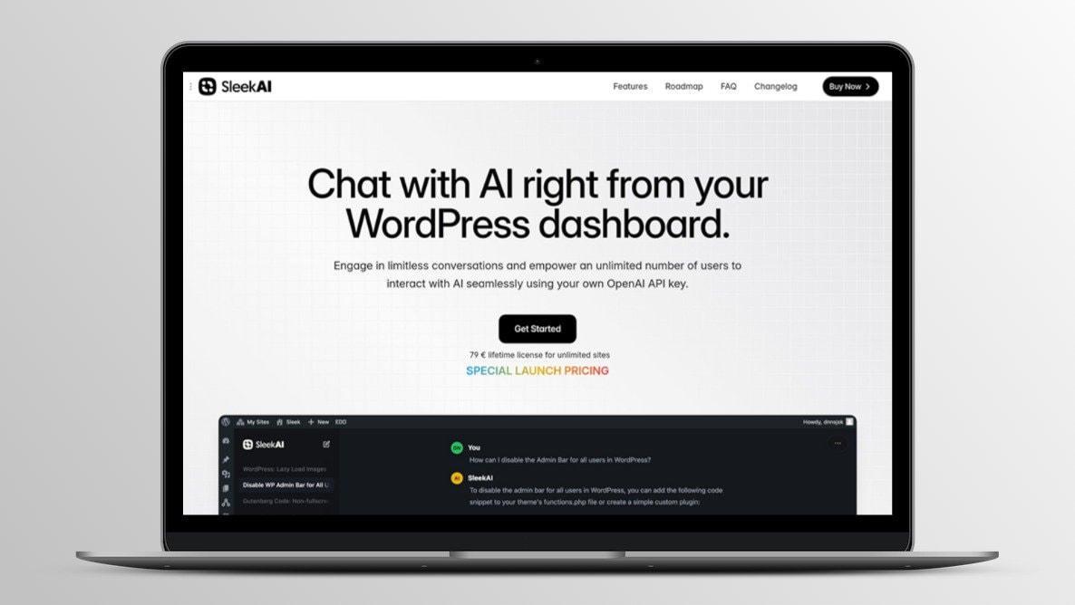 Sleek AI – Chat with AI Right from Your WordPress Dashboard